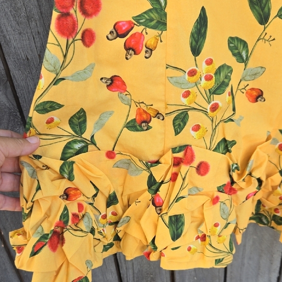 Agua Bendita Yellow Floral Off-Shoulder Mini Dress - Picture 6 of 16